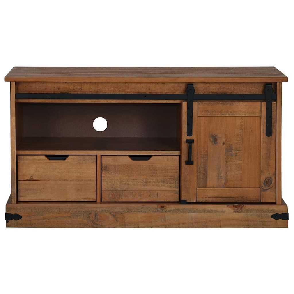 TV Cabinet HALDEN with Sliding Door 110x40x60 cm Solid Wood