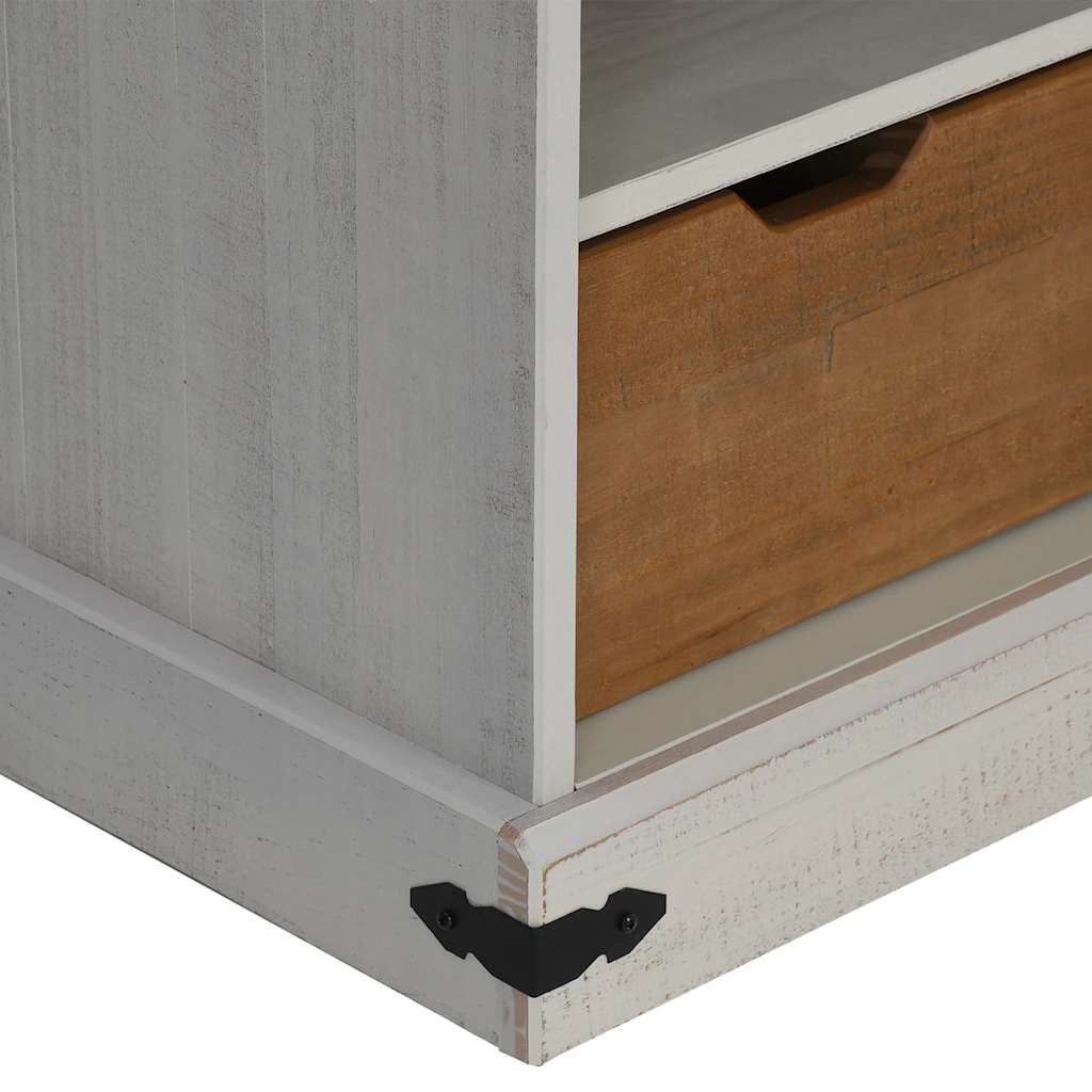 TV Cabinet HALDEN with Sliding Door White 110x40x60 cm Solid Wood