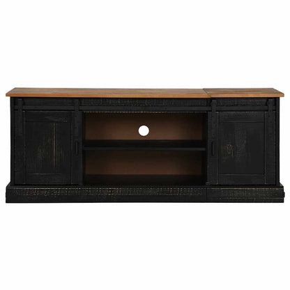 TV Cabinet HALDEN 2 Sliding Doors Black 150x40x60 cm Solid Wood