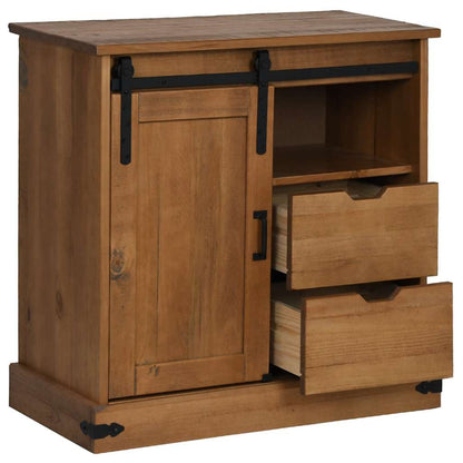 Sideboard HALDEN with Sliding Door 80x40x80 cm Solid Wood