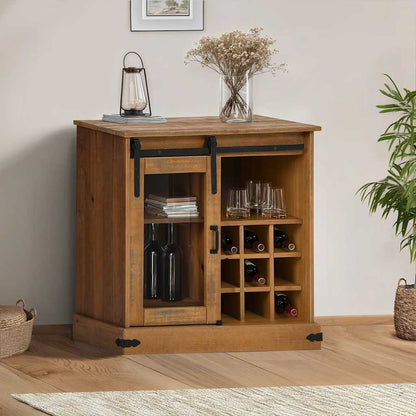 Sideboard HALDEN with Sliding Door 80x40x80 cm Solid Wood