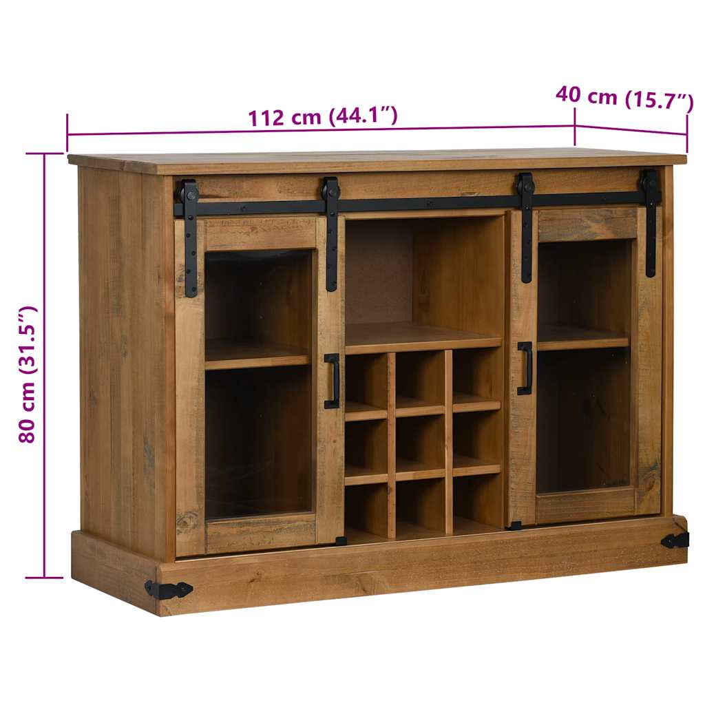 Sideboard HALDEN 2 Sliding Doors 112x40x80 cm Solid Wood