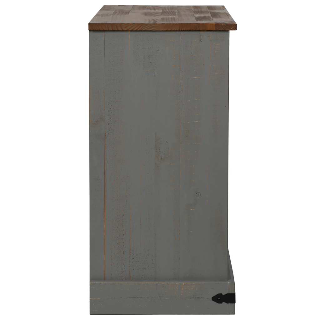 Sideboard HALDEN 2 Sliding Doors Grey 112x40x80 cm Solid Wood