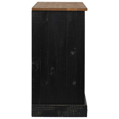 Sideboard HALDEN 2 Sliding Doors Black 112x40x80 cm Solid Wood