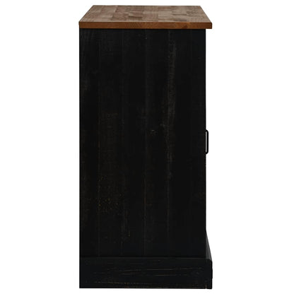 Sideboard HALDEN 2 Sliding Doors Black 112x40x80 cm Solid Wood