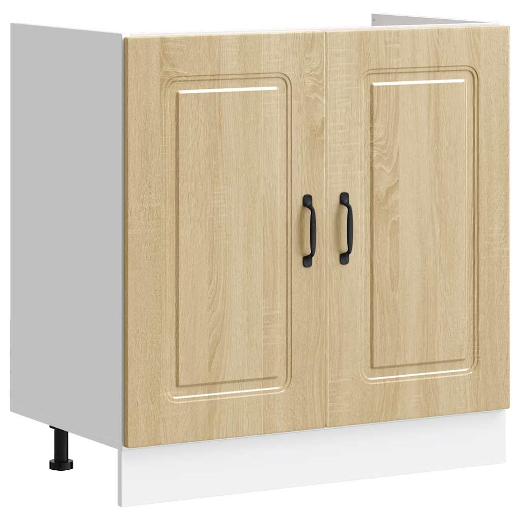 Sink Base Cabinet Kalmar Sonoma Oak 80x46x81.5 cm Engineered Wood