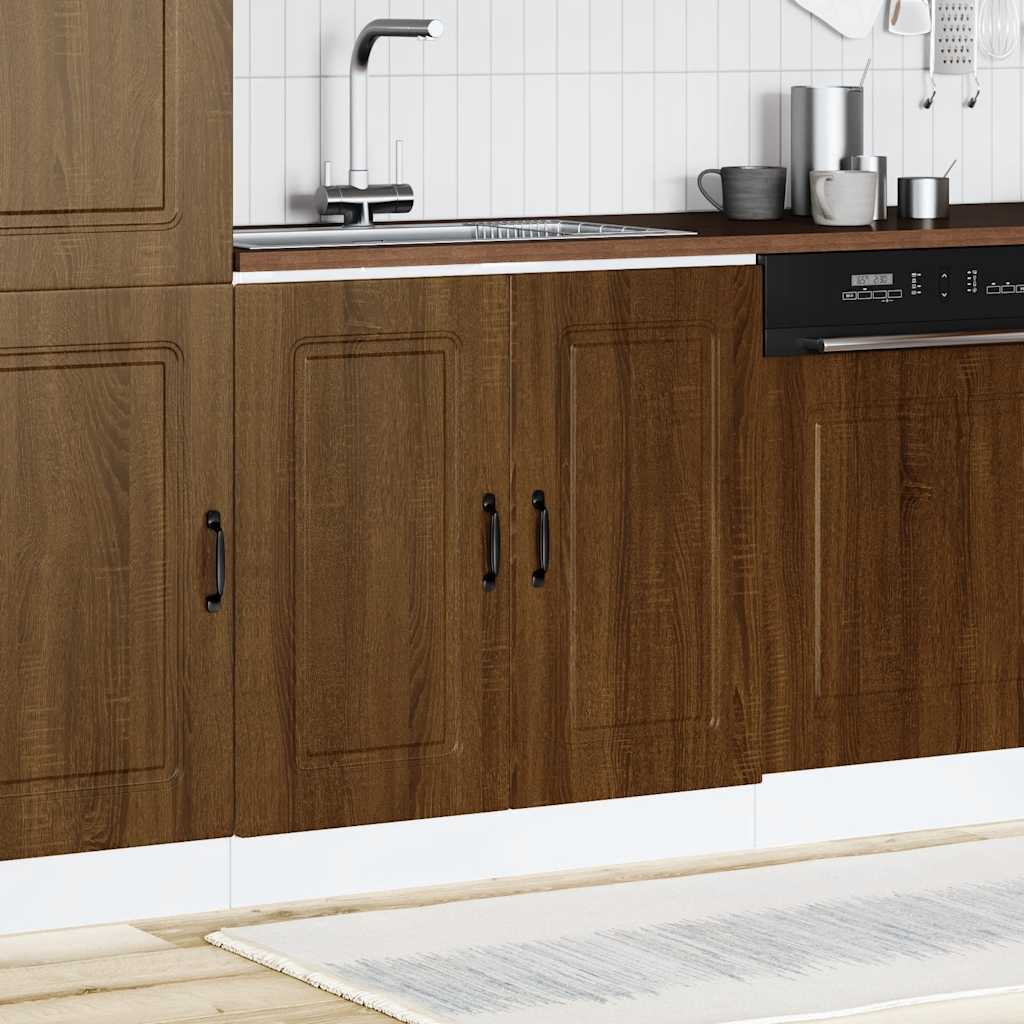 Sink Base Cabinet Kalmar Brown Oak 80x46x81.5 cm Engineered Wood