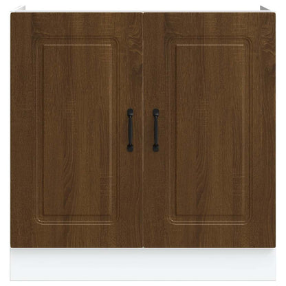 Sink Base Cabinet Kalmar Brown Oak 80x46x81.5 cm Engineered Wood