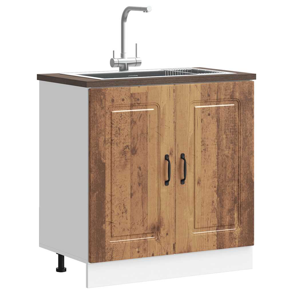 Sink Base Cabinet Kalmar Old Wood 80x46x81.5 cm Engineered Wood