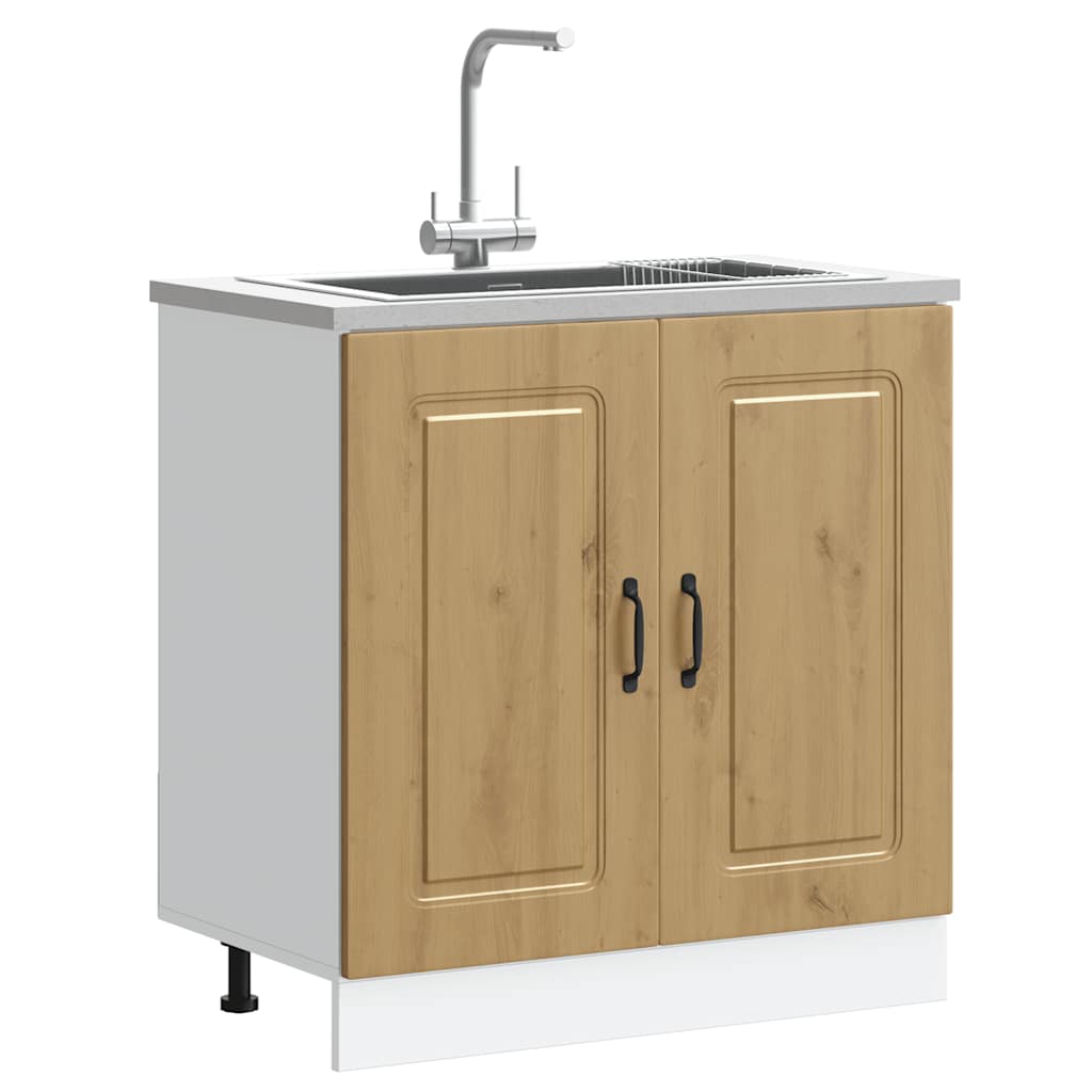 Sink Base Cabinet Kalmar Artisan Oak 80x46x81.5 cm Engineered Wood