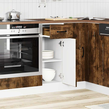 Kitchen Base Cabinet Kalmar Smoked Oak Engineered Wood