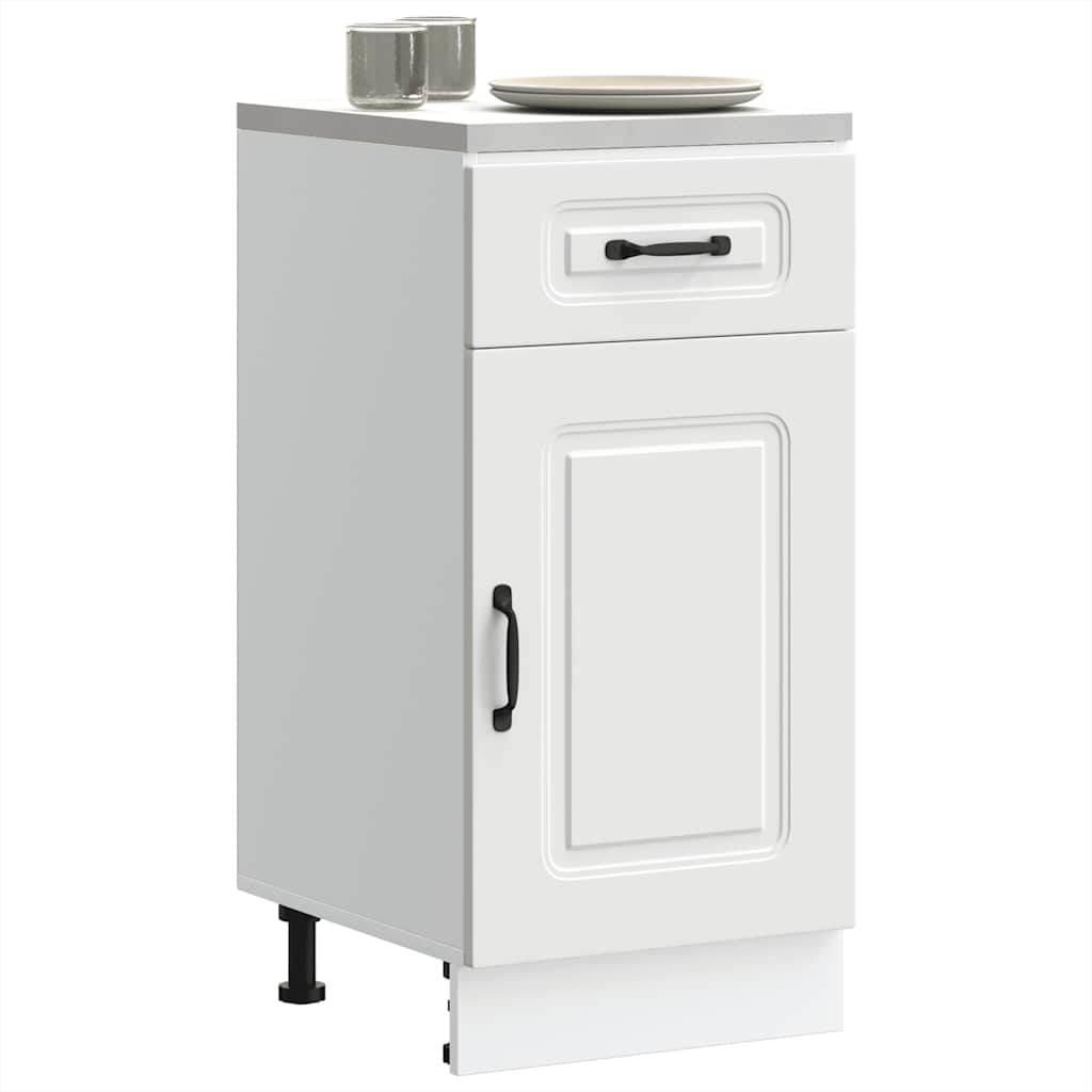 Kitchen Base Cabinet Kalmar White Engineered Wood