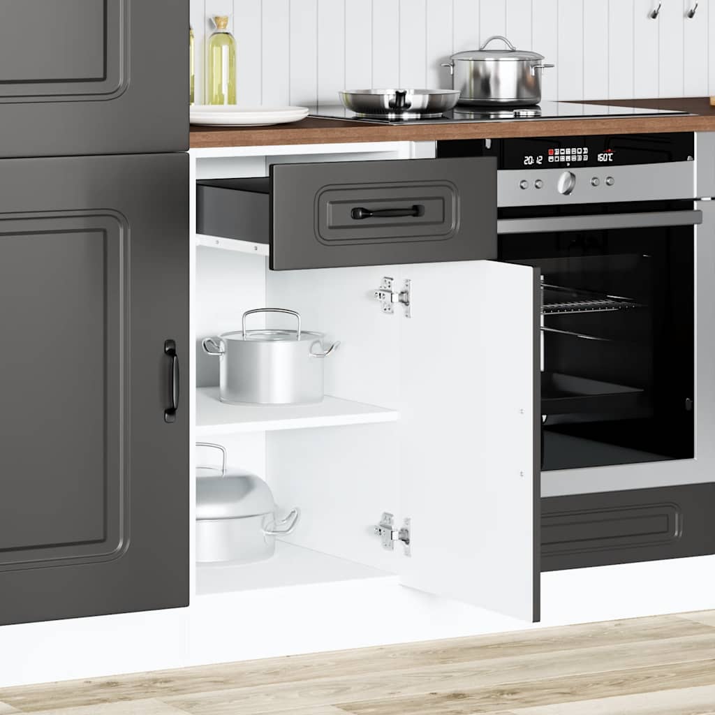 Kitchen Base Cabinet Kalmar Black Engineered Wood