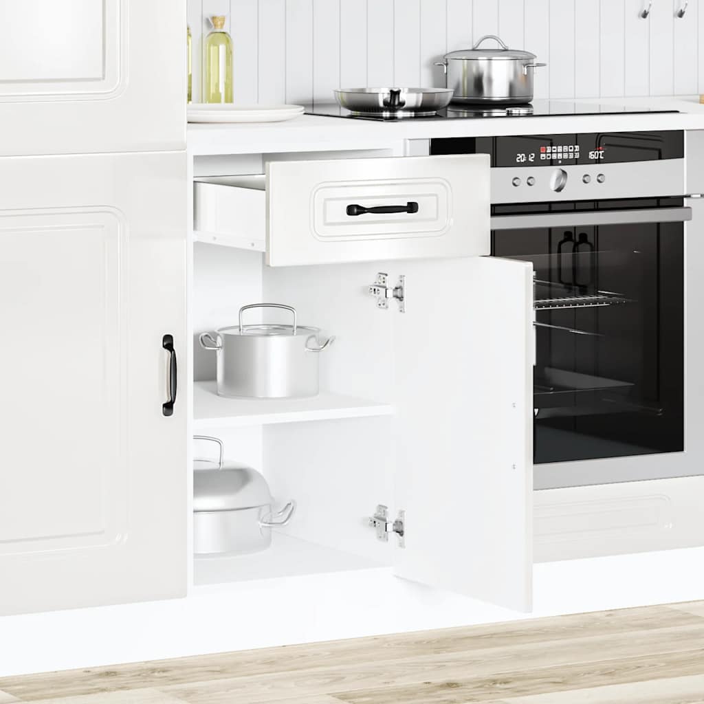 Kitchen Base Cabinet Kalmar High Gloss White Engineered Wood