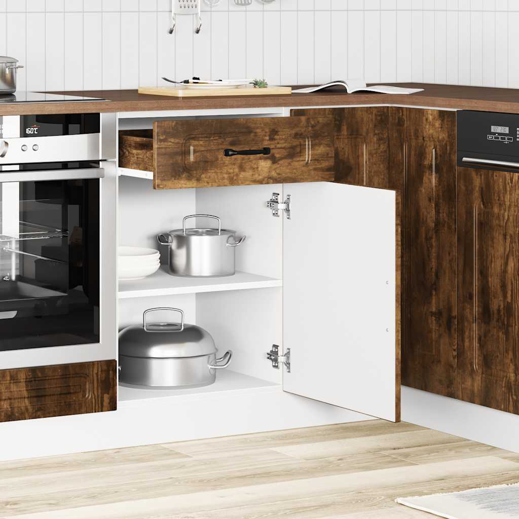 Kitchen Base Cabinet Kalmar Smoked Oak Engineered Wood