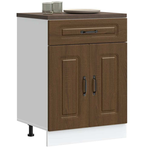 Kitchen Base Cabinet Kalmar Brown Oak Engineered Wood