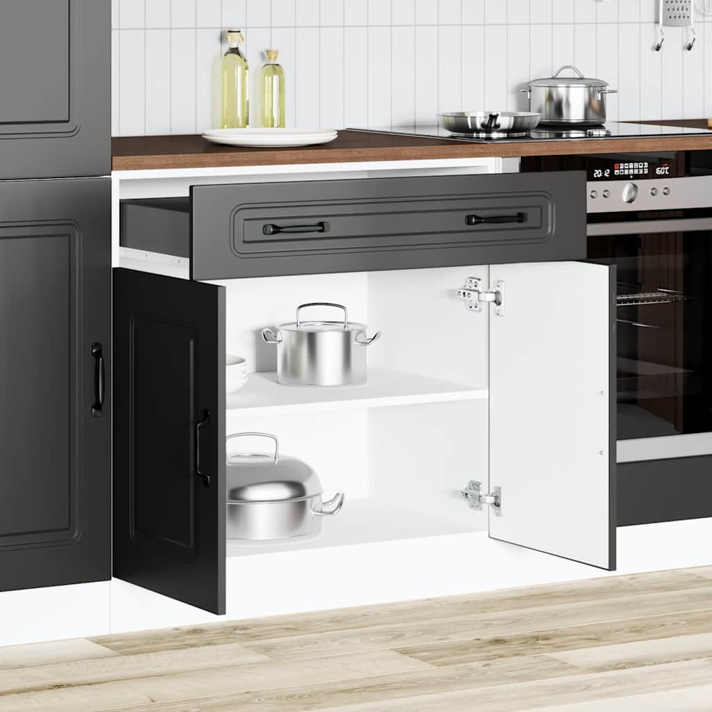 Kitchen Base Cabinet Kalmar Black Engineered Wood