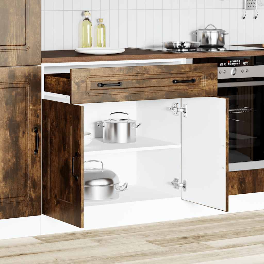 Kitchen Base Cabinet Kalmar Smoked Oak Engineered Wood