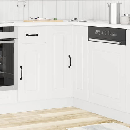 Kitchen Corner Base Cabinet Kalmar White Engineered Wood