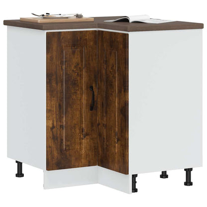 Kitchen Corner Base Cabinet Kalmar Smoked Oak Engineered Wood