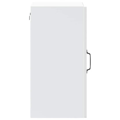 Kitchen Wall Cabinet with Glass Door Kalmar White Engineered Wood