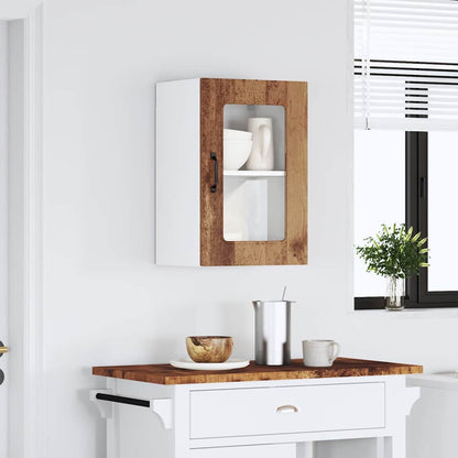 Kitchen Wall Cabinet with Glass Door Kalmar Old Wood Engineered Wood