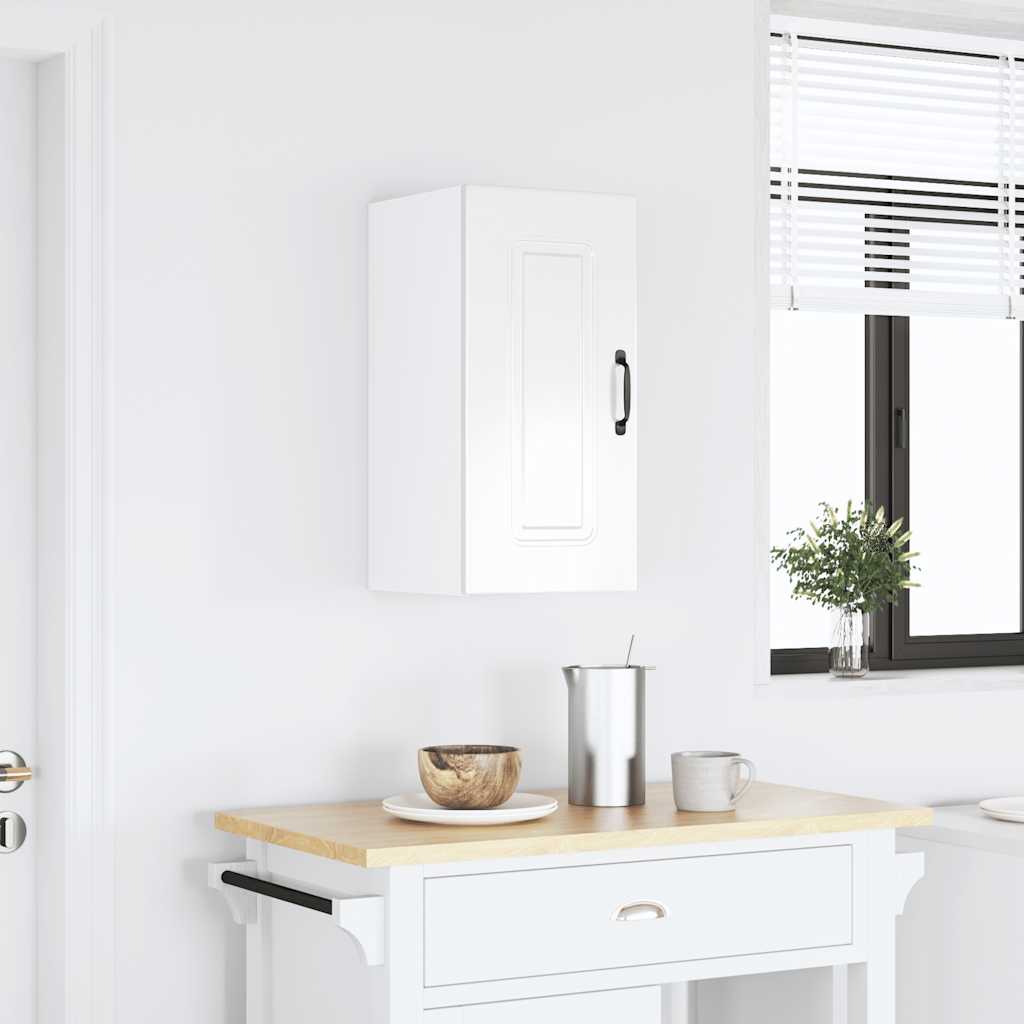 Kitchen Wall Cabinet Kalmar High Gloss White Engineered Wood