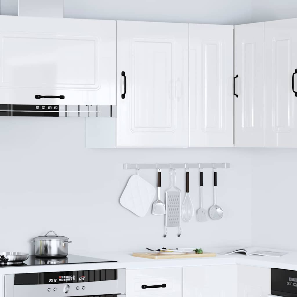 Kitchen Wall Cabinet Kalmar High Gloss White Engineered Wood