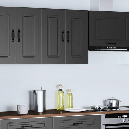 Kitchen Wall Cabinet Kalmar Black Engineered Wood