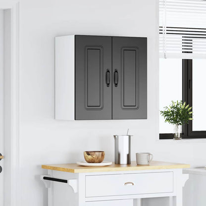 Kitchen Wall Cabinet Kalmar Black Engineered Wood