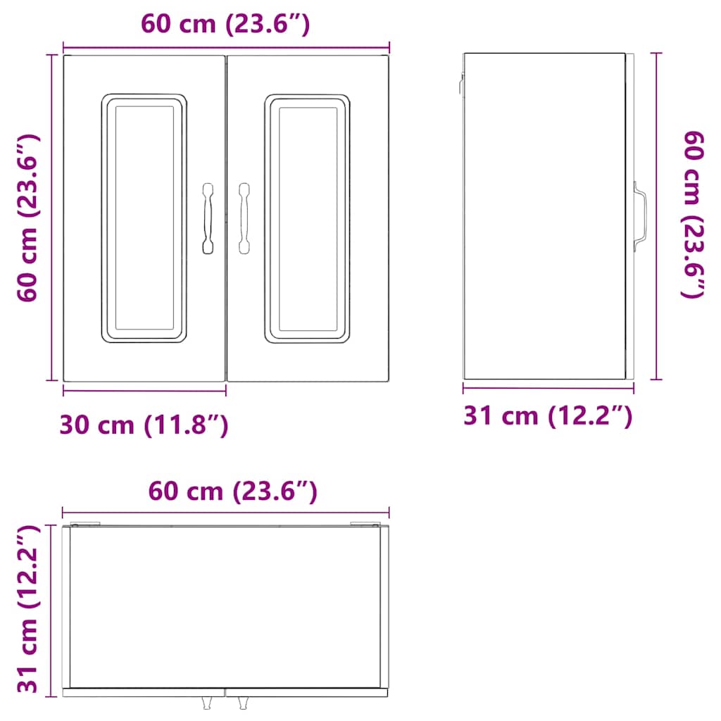 Kitchen Wall Cabinet Kalmar Black Engineered Wood