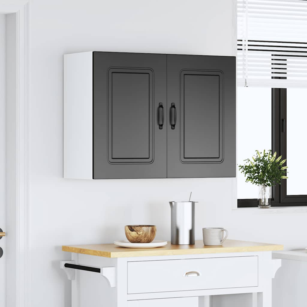 Kitchen Wall Cabinet Kalmar Black Engineered Wood