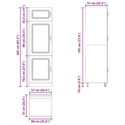 Kitchen Cupboard Kalmar Black Engineered Wood