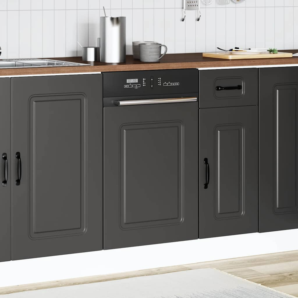 Dishwasher Panel Kalmar Black 45x1.5x67 cm Engineered Wood