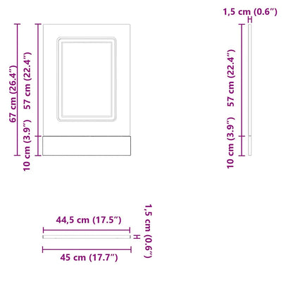 Dishwasher Panel Kalmar Brown Oak 45x1.5x67 cm Engineered Wood