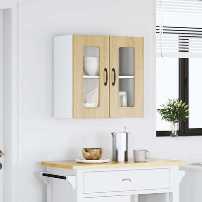 Kitchen Wall Cabinet with Glass Door Kalmar Sonoma Oak Engineered Wood