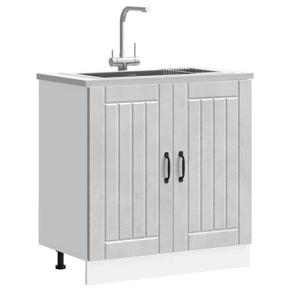 Sink Base Cabinet Lucca Concrete Grey Engineered Wood