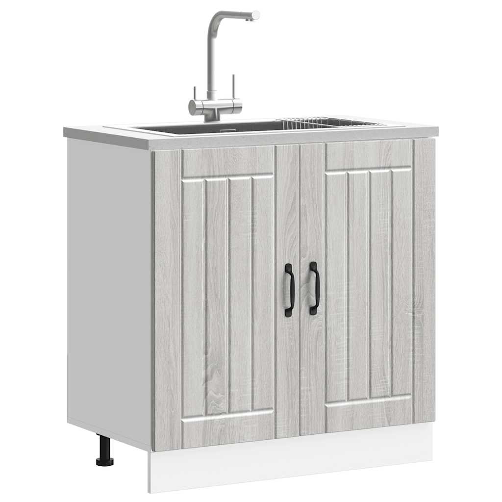 Sink Base Cabinet Lucca Grey Sonoma Engineered Wood