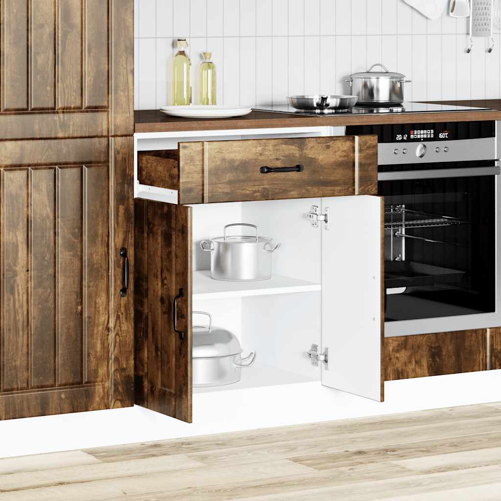 Kitchen Base Cabinet Lucca Smoked Oak Engineered Wood