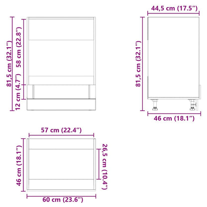 Oven Cabinet Lucca High Gloss White Engineered Wood