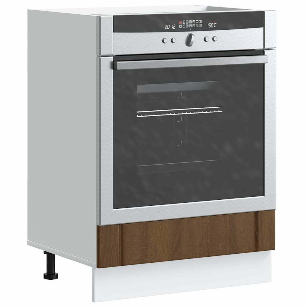 Oven Cabinet Lucca Brown Oak Engineered Wood