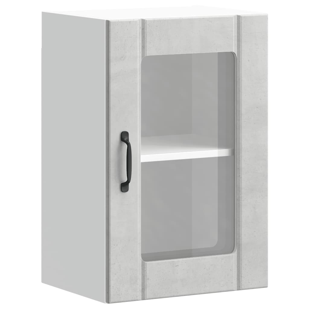 Kitchen Wall Cabinet with Glass Door Lucca Concrete Grey