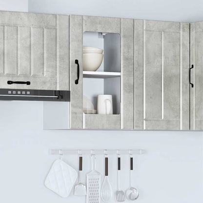 Kitchen Wall Cabinet with Glass Door Lucca Concrete Grey