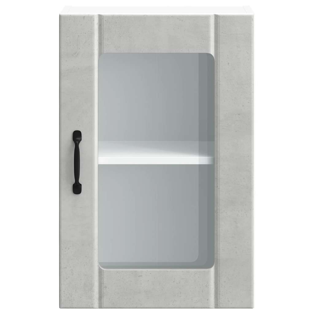 Kitchen Wall Cabinet with Glass Door Lucca Concrete Grey