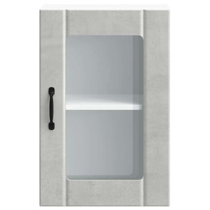 Kitchen Wall Cabinet with Glass Door Lucca Concrete Grey