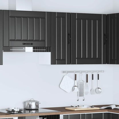 Kitchen Wall Cabinet Lucca Black Engineered Wood