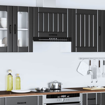 Kitchen Wall Cabinet Lucca Black Engineered Wood