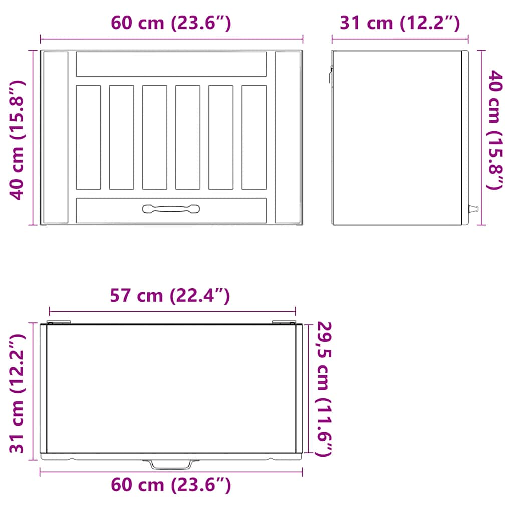 Kitchen Wall Cabinet Lucca Black Engineered Wood