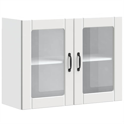 Kitchen Wall Cabinet with Glass Door Lucca White Engineered Wood