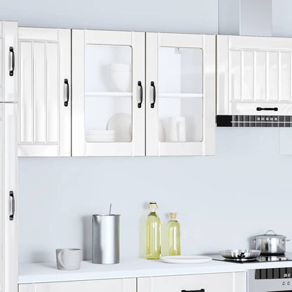 Kitchen Wall Cabinet with Glass Door Lucca High Gloss White Engineered Wood